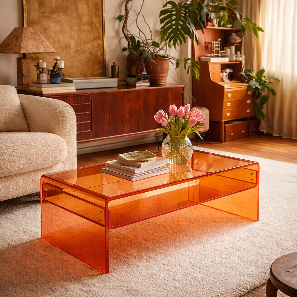 table basse en acrylique